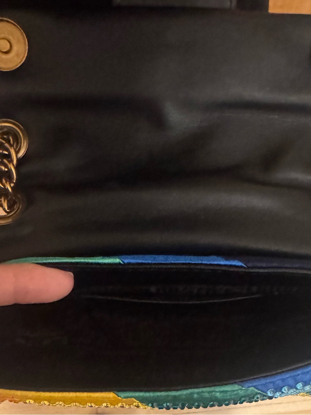 Kurt Geiger Multicolor Crystal Mini Shoulder Bag with Gold Chain - Picture 5 of 8